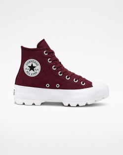 Converse Lugged Seasonal Color Chuck Taylor All Star Női Magasszárú Sötét/Bordó | BQLVHPD-HU